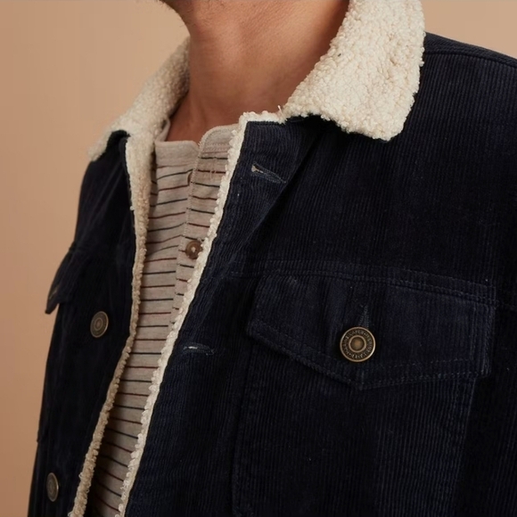 Marine LayerBoise Cord Sherpa Trucker in Sky Captain - Picture 4 of 9